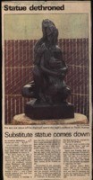 Substitute statue comes down