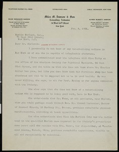 Miles Menander Dawson, letter, 1921-01-06, to Hamlin Garland