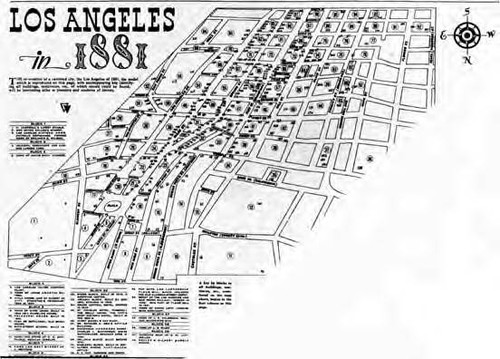 Photograph taken of Los Angeles of 1881 map