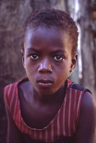 Girl close-up, San Basilio de Palenque, 1976