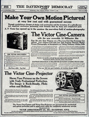 Victor Cine-Camera and Victor Cine Projector advertisement, 1923