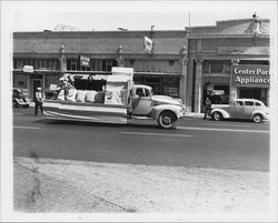 Floats in the 1947 Labor Day Parade, Petaluma, California, September 1, 1947