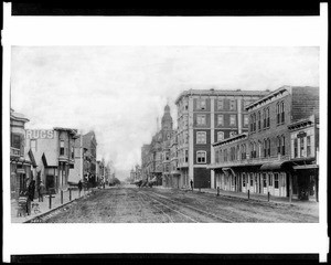 View of F Street looking west from Eighth Street in San Diego, ca.1895