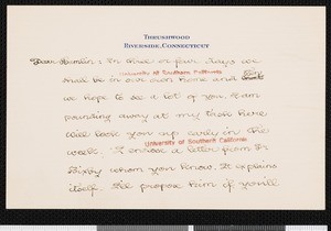 Irving Bacheller, letter, to Hamlin Garland
