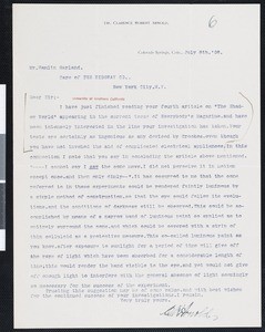 Clarence Robert Arnold, letter, 1908-07-08, to Hamlin Garland