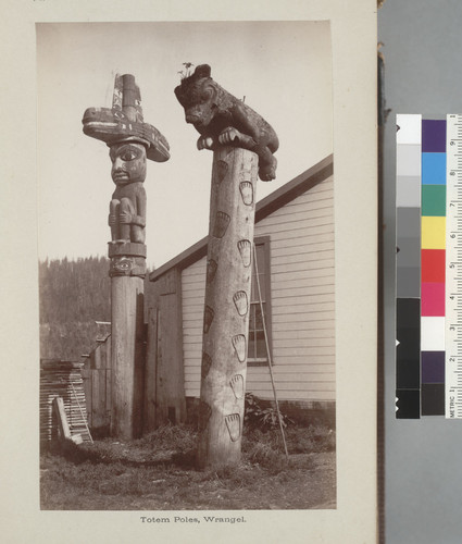 "Totems, chief's house, Wrangel [photographic print]