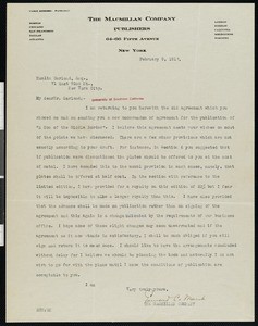Edward Clark Marsh, letter, 1917-02-09, to Hamlin Garland