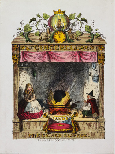 Cinderella in the chimney-corner, frontispiece to Cinderella and the Glass Slipper