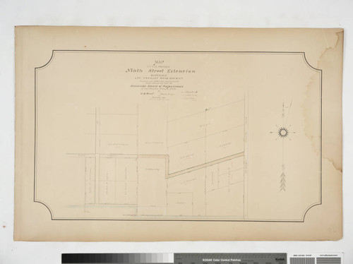 Map of the Proposed Ninth Street Extension, Glendale, Los Angeles Road District