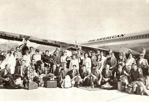 Pan American Airlines, Peace Corps Korea volunteers departure, Hawaii, 1969