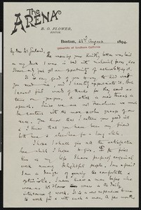 W.B. Harte, letter, 1894-08-22, to Hamlin Garland