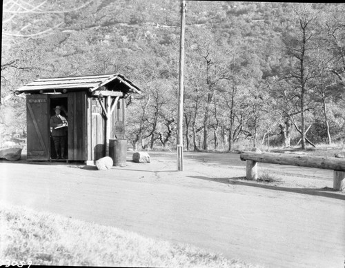 Buildings and Utilities, old checking station. Ranger Frank Dorr, checking