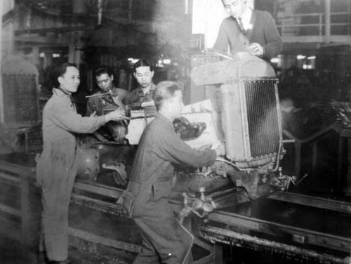 Group of five men, Ford Plant, Detroit
