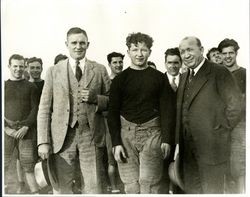 Tom Lieb and Knute Rockne with Loyola Lions football team