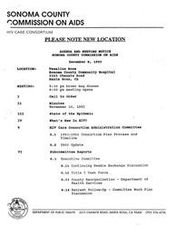Agenda and meeting notice--Sonoma County Commission on AIDS, December 8, 1993