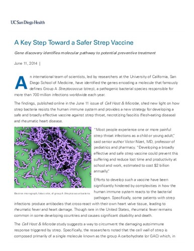 A Key Step Toward a Safer Strep Vaccine