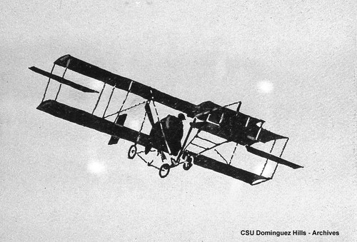 Curtiss biplane in flight