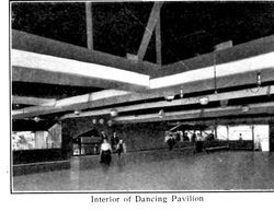 Interior of Dancing Pavilion, from postcard booklet of Monte Rio on the Russian River, California, about 1900