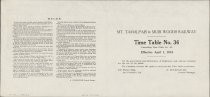 Timetable for Mt. Tamalpais & Muir Woods Railway