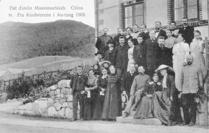 Missionaries from The Danish Missionary Society gathered for a Conference in Antung 1908