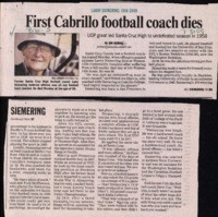 First Cabrillo football coach dies