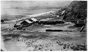 View of Mission Santo Domingo (or Mission San Domingo) in Baja California, Mexico, (or in Arizona), ca.1880-1900
