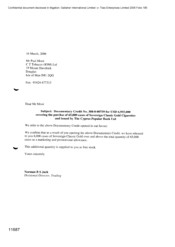 [Letter from Norman BS Jack to Paul Moor regarding documentary credit No 308-0-00759 for USD 6955000 covering the purchse of 65000 cases of sovereign clasic gold cigarette and issued by the cyprus popular bank Ltd]
