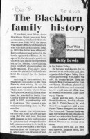 The Blackburn family history