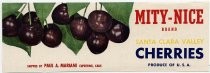 Mity-Nice Brand Santa Clara Valley Cherries label
