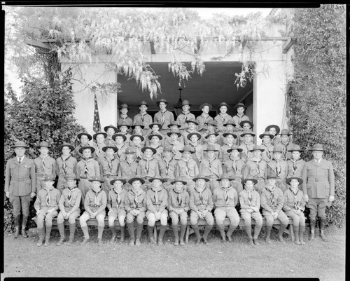 Boy Scout troop, Polytechnic Elementary School, 1030 East California, Pasadena. April 3, 1941