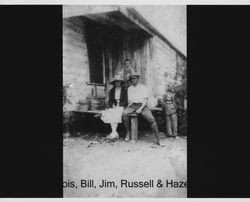 Nissen family sitting on a porch, Petaluma, California, about 1923