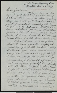 Thomas Sergeant Perry, letter, 1897-12-22, to Hamlin Garland