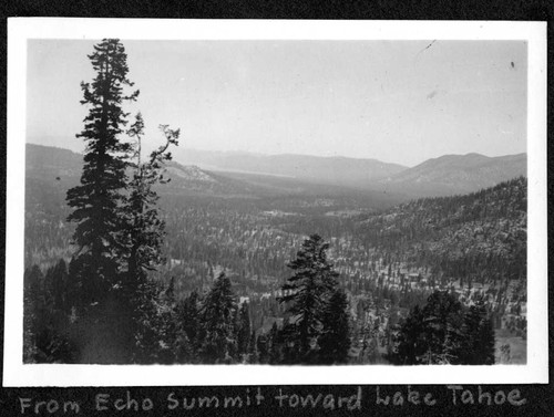 From Echo Summit toward Lake Tahoe