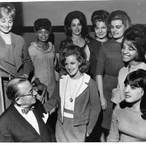 HOPEFULS - Lynn Steiner the 1965 Miss Sacramento, and Mayor Walter Christensen, pose witha group of 1966 contestants