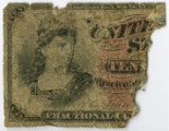 Ten dollar banknote (torn)