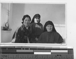 Maryknoll Sisters visit patient at a sanatorium at Dalian, China, 1935
