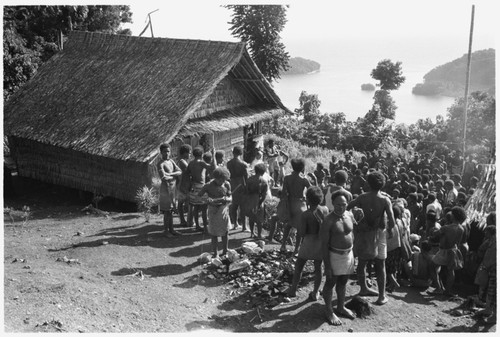 Polling station at Ngarinaasuru, above Sinalagu Harbour in background