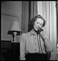 [Reims: Bourgogne: woman, Marie Madeleine, on telephone]
