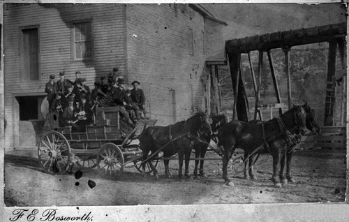 Band in carriage with horses