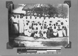 Missionary Bachmann and a group of Christians, Mbozi, Tanzania