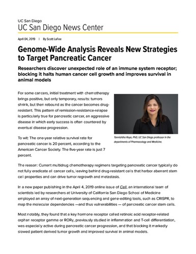 Genome-Wide Analysis Reveals New Strategies to Target Pancreatic Cancer