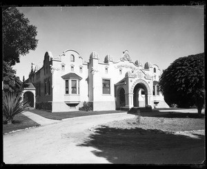 Eterior view of the Gail Borden residence in Alhambra