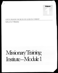 Missionary training institute, module I, 2005