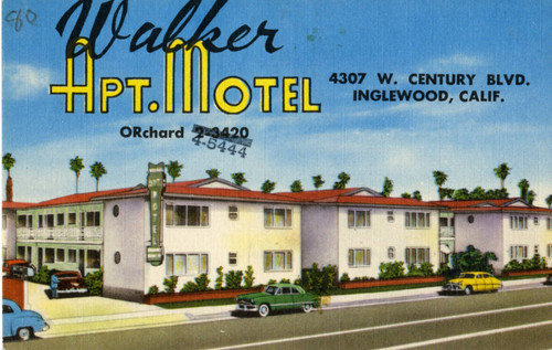 Walker Apt.Motel, Orchard 4-5444, 4307 W. Century Blvd., Inglewood, Calif