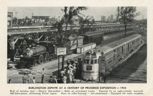 Burlington Zephyr at a Century of Progress Exposition, 1934