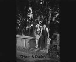 Russell Nissen seated beside a girl named Gwen, Petaluma, California, about 1933