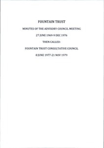 Fountain Trust Advisory Council minutes, 1969-1979