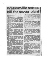 Watsonville settles bill for sewer plant