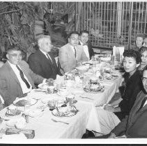 Linda Yatabe, 1960 National Convention Queen at Dinner with Guests