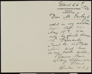 Mary Cadwalader Jones, letter, 1924-03-26, to Hamlin Garland